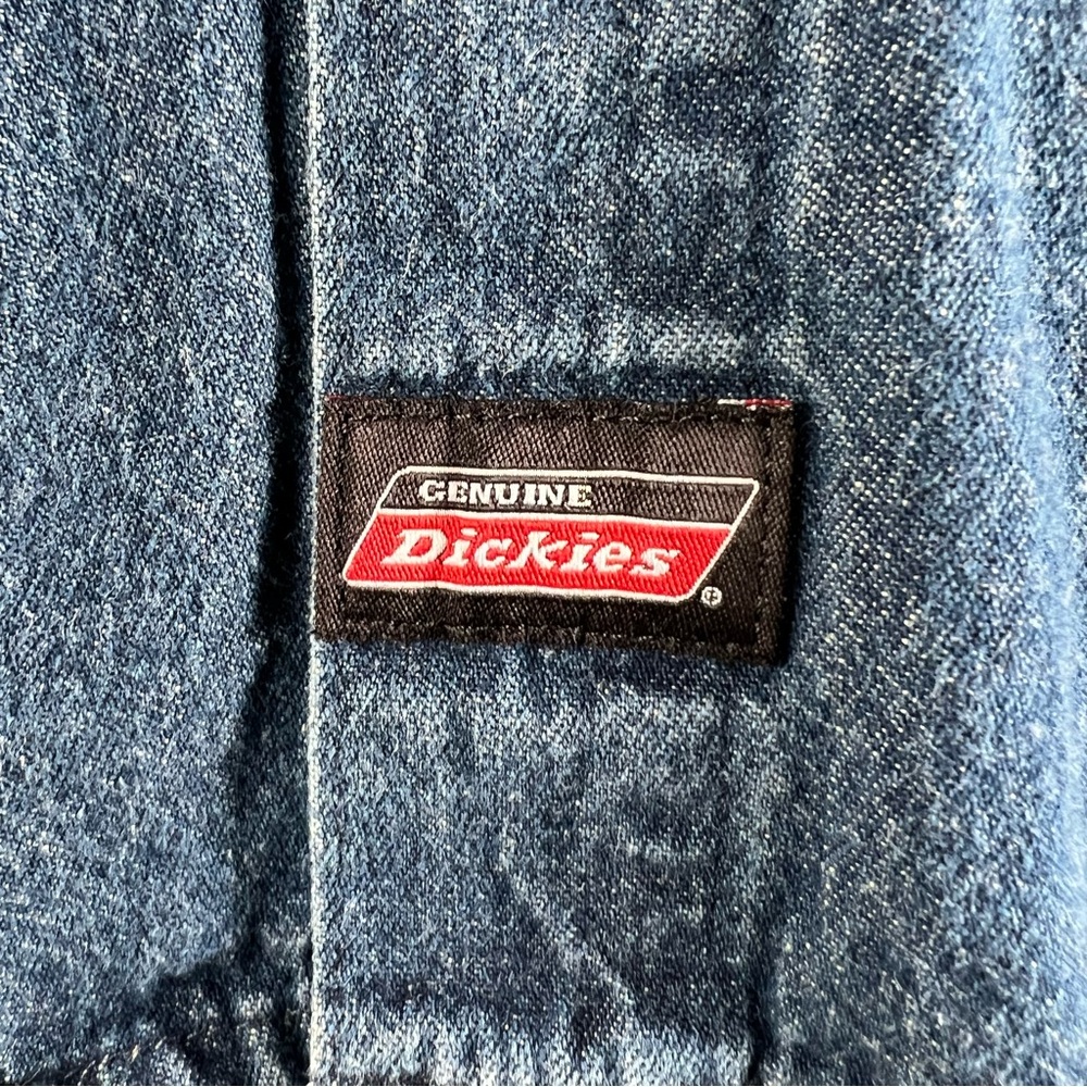 Dickies Men's Sz XL Long Sleeve Denim Shirt Button Down Front Pocket Durable - Picture 5 of 12
